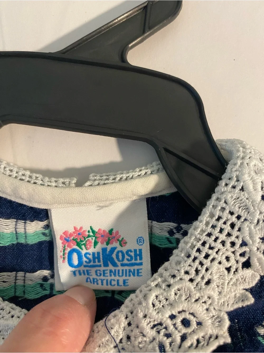 OshKosh B'gosh Vintage Navy Dress with White Lace Collar